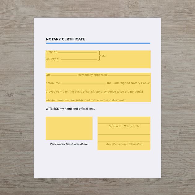 A Notary certificate in 4 simple parts